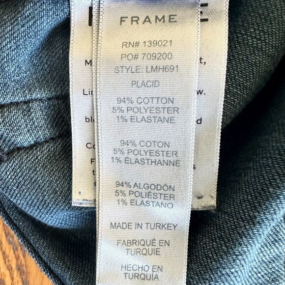 FRAME Men's L'Homme Slim in Dark Blue Wash Placid Straight Leg Mid Rise Size 31 - Picture 6 of 6